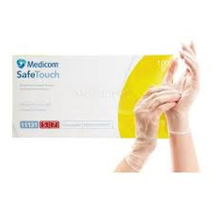 Перчатки Medicom  виниловые без пудры  S 100 шт/уп.