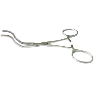 Зажим атравматический, кровоостанав., изогнутый, для губоких полостей. Длина 18,0 см