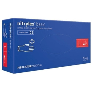 Перчатки нитриловые синие Mercator Medical L 100 шт