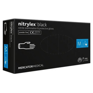 Рукавички нітрилові Nitrylex Classic чорні розмір М 100 шт.