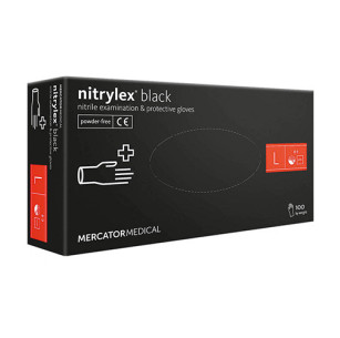 Рукавички нітрилові Nitrylex Classic чорні розмір L 100 шт.