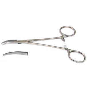 Затискач Москіт, вигнутий по ребру, 160 мм.