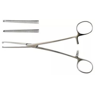 Зажим Кохер, 1/2зубый, зубчатый, прямой, 160 мм, № 2